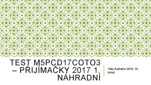 TEST M 5 PCD 17 COTO 3 PIJMAKY