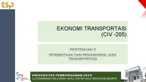 Permintaan dan penawaran jasa transportasi