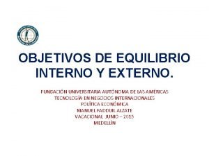 Equilibrio interno y externo