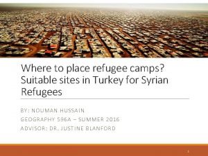 Where to place refugee camps Suitable sites in