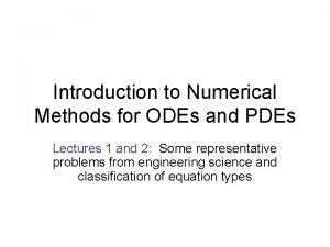 Introduction to Numerical Methods for ODEs and PDEs