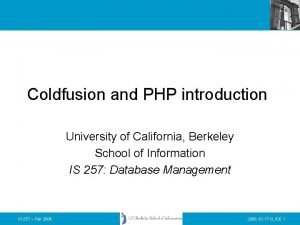 Php coldfusion