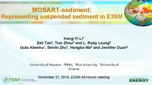 MOSARTsediment Representing suspended sediment in E 3 SM