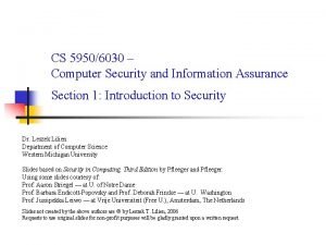 CS 59506030 Computer Security and Information Assurance Section