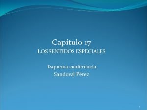 Captulo 17 LOS SENTIDOS ESPECIALES Esquema conferencia Sandoval