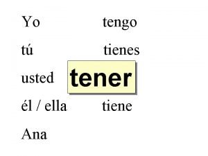 Tengo tienes tiene tenemos