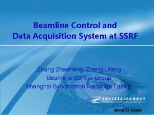 Beamline Control and Data Acquisition System at SSRF