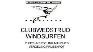 CLUBWEDSTRIJD WINDSURFEN PUNTENVERDELING MANCHES VERDELING PRIJZENPOT Om in