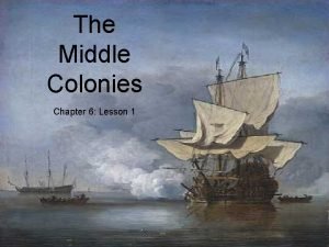 The Middle Colonies Chapter 6 Lesson 1 Settling
