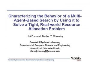Characterizing the Behavior of a Multi AgentBased Search