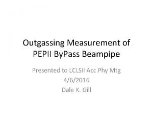 Outgassing Measurement of PEPII By Pass Beampipe Presented