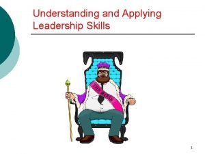 Understanding and Applying Leadership Skills 1 Leadership Characteristics