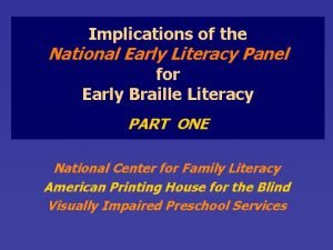 National early literacy panel