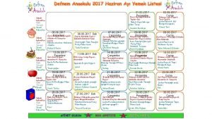 Defnem Anaokulu 2017 Haziran Ay Yemek Listesi Sabah