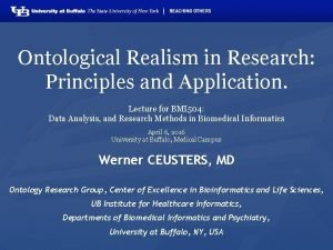 Ontological Realism in Research Principles and Application Lecture