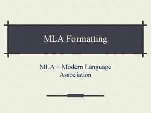 MLA Formatting MLA Modern Language Association BOOKS Keep