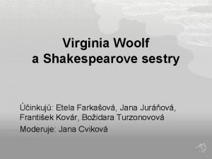 Virginia Woolf a Shakespearove sestry inkuj Etela Farkaov