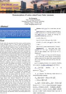 Homomorphism of Latticevalued Fuzzy Finite Automata Hu Zhonggang