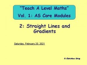 Teach A Level Maths Vol 1 AS Core