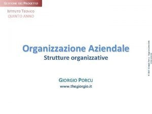 Strutture organizzative aziendali