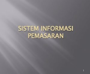 Materi sistem informasi pemasaran