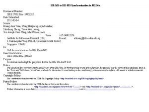 HRMS to HRMS Synchronization in 802 16 n HRMS to HRMS Synchronization in 802 16 n