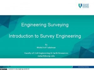 Introduction to engineering surveying