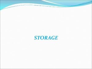 STORAGE Waste Storage Including the waste handling processing