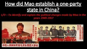 How did Mao establish a oneparty state in