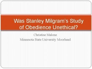 Stanley milgram obedience experiment unethical