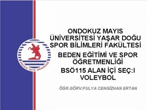 ONDOKUZ MAYIS NVERSTES YAAR DOU SPOR BLMLER FAKLTES