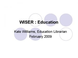 Kate williams education