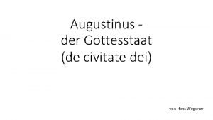 Augustinus vom gottesstaat