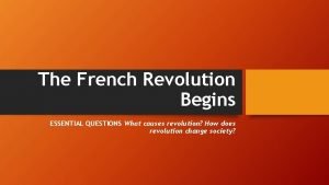 French revolution essential questions