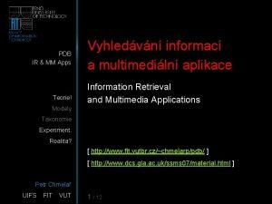 PDB IR MM Apps Teorie Vyhledvn informac a