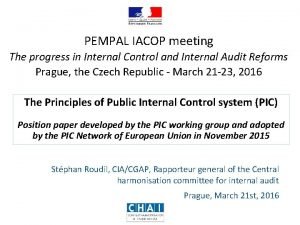 PEMPAL IACOP meeting The progress in Internal Control