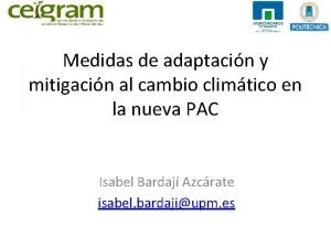 Medidas de adaptacin y mitigacin al cambio climtico