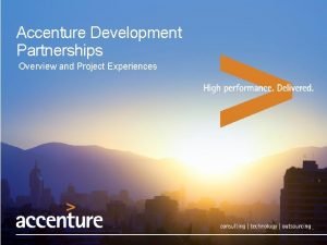Accenture development partnerships
