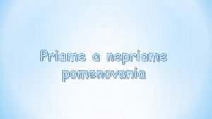 Nepriame pomenovania test