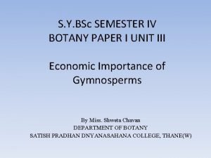 S Y BSc SEMESTER IV BOTANY PAPER I