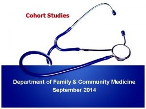 Cohort study community medicine
