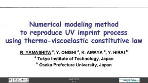 Numerical modeling method to reproduce UV imprint process