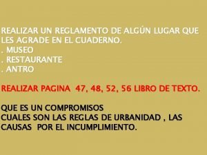 Reglamento de algún lugar