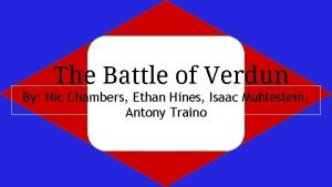 The Battle of Verdun By Nic Chambers Ethan