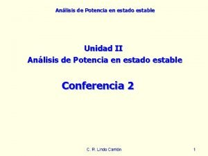 Anlisis de Potencia en estado estable Unidad II