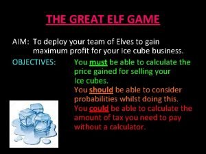 The great elf game