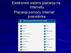 Elektronski sistemi planja n Interntu Plaanja pomou Internet