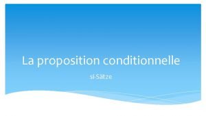 Conditionnelle reelle
