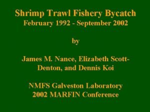 Shrimp Trawl Fishery Bycatch February 1992 September 2002