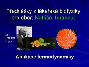 Pednky z lkask biofyziky pro obor Nutrin terapeut